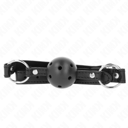KINK - MORDAZA DE BOLA 4.5 CM NEGRA DURA HUECA MODELO 1 63.5 X 2 CM | VibraZon