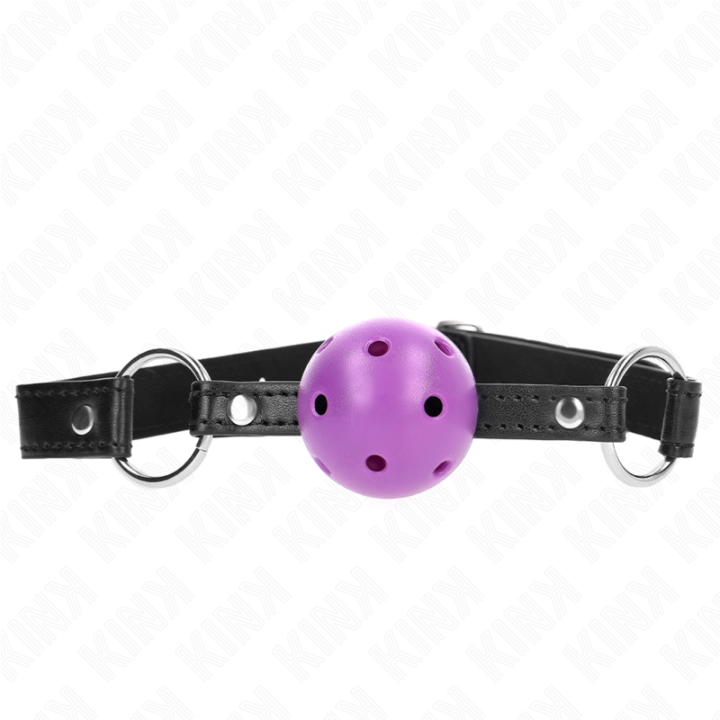 KINK - MORDAZA DE BOLA 4.5 CM MORADO DURA HUECA 63.5 X 2 CM | VibraZon