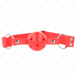 KINK - MORDAZA DE BOLA 4.5 CM DURA HUECA ROJO COMPLETA 62 x 2 CM | VibraZon