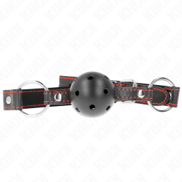 KINK - MORDAZA DE BOLA 4.5 CM NEGRA DURA HUECA MODELO 2 65 x 2.5 CM | VibraZon