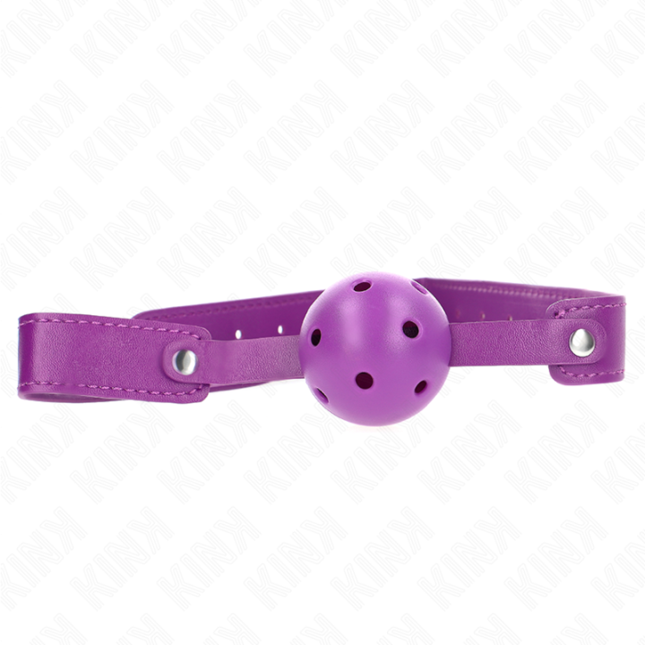 KINK - MORDAZA DE BOLA 4.5 CM TRANSPIRABLE MORADO 65 x 2.5 CM | VibraZon