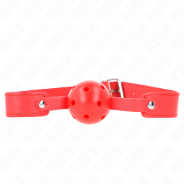 KINK - MORDAZA DE BOLA 4.5 CM TRANSPIRABLE ROJO 65 x 2.5 CM | VibraZon