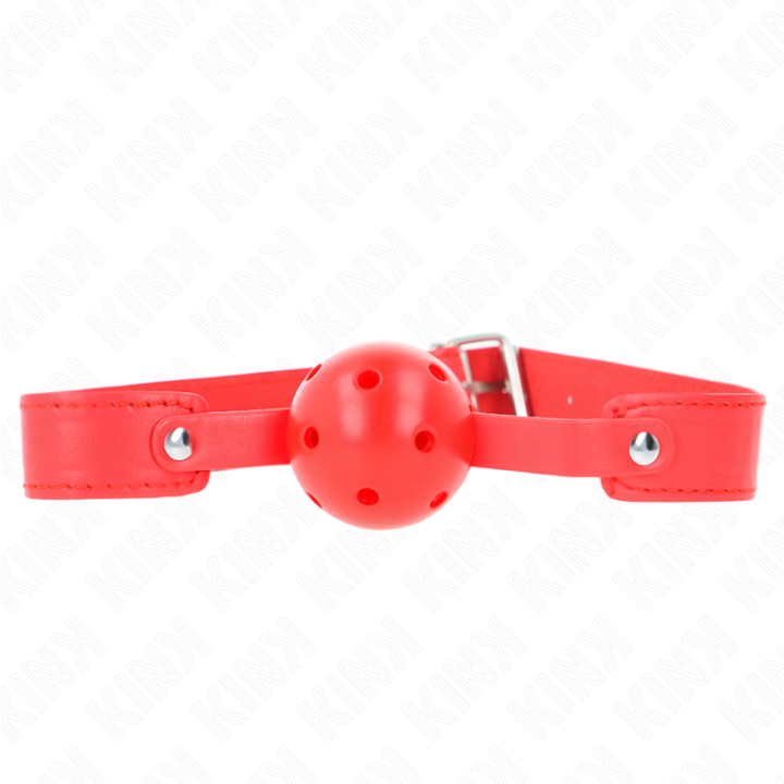 KINK - MORDAZA DE BOLA 4.5 CM TRANSPIRABLE ROJO 65 x 2.5 CM | VibraZon