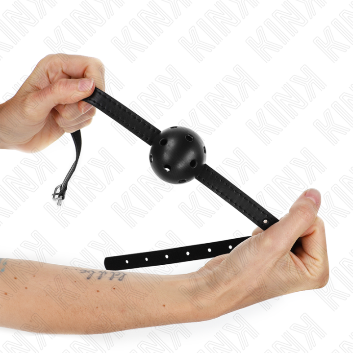 KINK - MORDAZA DE BOLA 4.5 CM TRANSPIRABLE SIMPLICITY NEGRO 62 x 1.5 CM | VibraZon