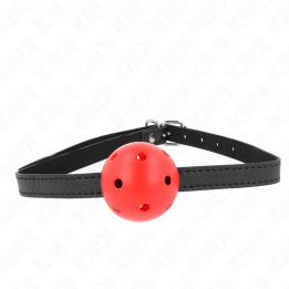 KINK - MORDAZA DE BOLA 4.5 CM TRANSPIRABLE SIMPLICITY ROJO 62 x 1.5 CM | VibraZon