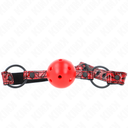 KINK - MORDAZA DE BOLA 4.5 CM CON PATRÓN DE DIAMANTE MODELO 1 64.5 CM AJUSTABLE 42- 60 CM | VibraZon