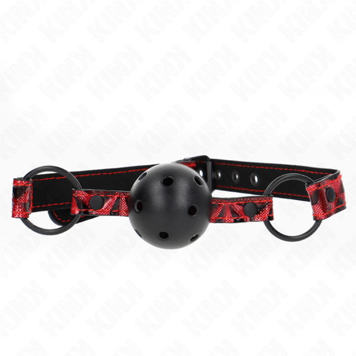 KINK - MORDAZA DE BOLA 4.5 CM CON PATRÓN DE DIAMANTE MODELO 2 64.5 CM AJUSTABLE 42- 60 CM | VibraZon