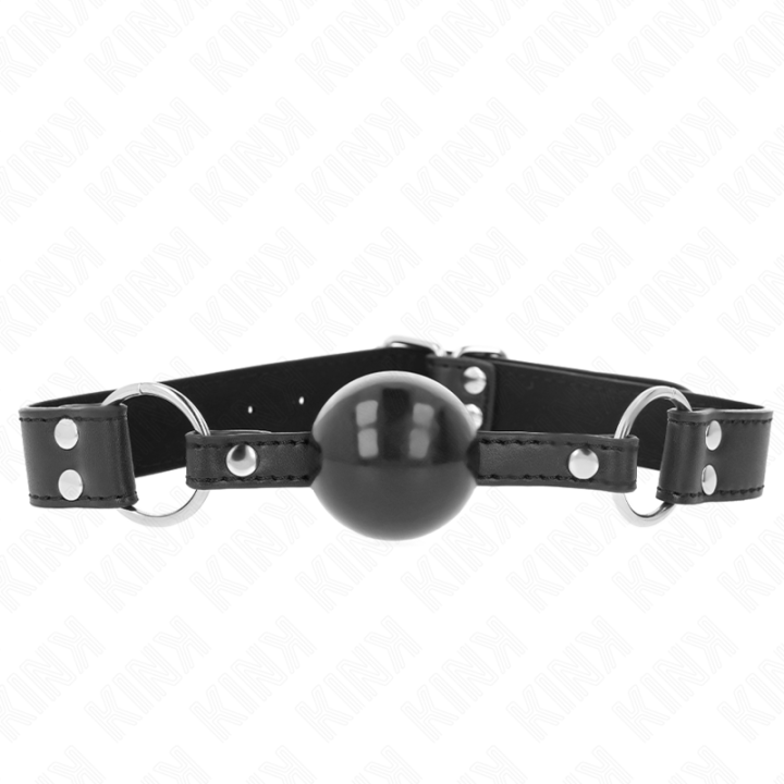 KINK - MORDAZA DE BOLA 4 CM SUAVE Y SÓLIDA CON CORREA DE POLIPIEL 62 x 2.5 CM AJUSTABLE 42-58 CM | VibraZon