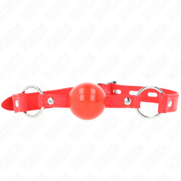 KINK - MORDAZA DE BOLA 4 CM TPE CON CANDADO ROJO 60 x 2 CM | VibraZon
