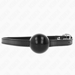 KINK - MORDAZA DE BOLA 4 CM SÓLIDA SIMPLE NEGRO 65 x 1.5 CM | VibraZon