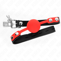 KINK - MORDAZA DE BOLA 4 CM DE SILICONA CON CANDADO 60 x 2 CM | VibraZon