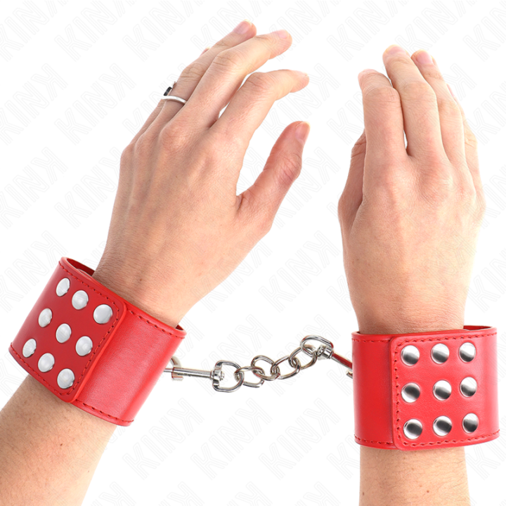 KINK - MUÑEQUERAS CON CIERRE A PRESIÓN AJUSTABLE ROJO 19-24 CM X 5.5 CM | VibraZon