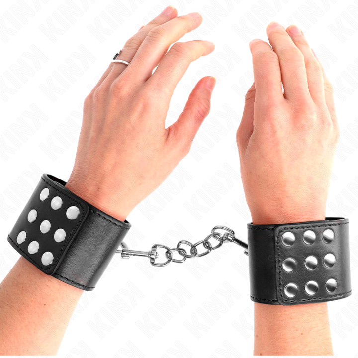 KINK - MUÑEQUERAS CON CIERRE A PRESIÓN AJUSTABLE NEGRO 19-24 CM X 5.5 CM | VibraZon