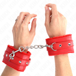 KINK - MUÑEQUERAS FORRADAS PREMIUM ROJO CON CORREA ROJO AJUSTABLE 17-29 CM X 6 CM | VibraZon