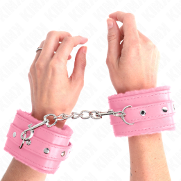 KINK - MUÑEQUERAS FORRADAS PREMIUM ROSA CON CORREA ROSA AJUSTABLE 17-29 CM X 6 CM | VibraZon