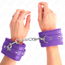 KINK - MUÑEQUERAS FORRADAS PREMIUM VIOLETA CON CORREA VIOLETA AJUSTABLE 17-29 CM X 6 CM | VibraZon