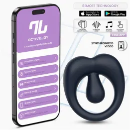 Kenny Anillo Vibrador con Estimulador de Clítoris y APP Azul Noche de Intoyou App Series