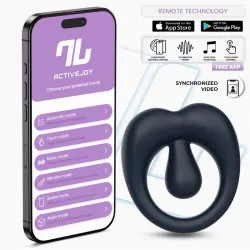Kenny Anillo Vibrador con Estimulador de Clítoris y APP Azul Noche de Intoyou App Series