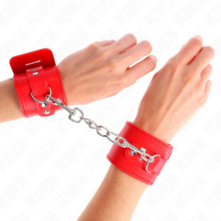 KINK - MUÑEQUERAS CON CIERRE CANDADO ROJO AJUSTABLE 16-23 CM X 5.5 CM | VibraZon