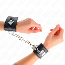 KINK - MUÑEQUERAS CON CIERRE CANDADO NEGRO AJUSTABLE 16-23 CM X 5.5 CM | VibraZon