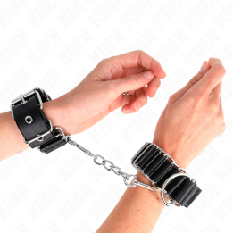 KINK - MUÑEQUERAS FINAS EN FORMA DE BISAGRA NEGRO AJUSTABLE 16-22 CM X 3.5 CM | VibraZon