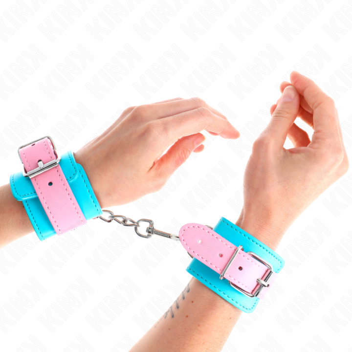KINK - MUÑEQUERAS CHIC AZUL / ROSA AJUSTABLE 16-28 CM X 5 CM | VibraZon