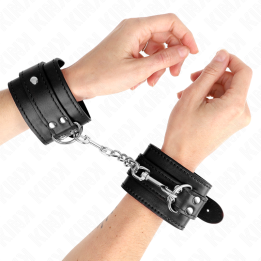 KINK - MUÑEQUERAS SENCILLAS NEGRO AJUSTABLE 20-23 CM X 5.5 CM | VibraZon