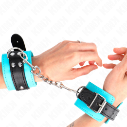 KINK - MUÑEQUERAS CON GANCHO FORRO AZUL AJUSTABLE 20-28 CM X 5.5 CM | VibraZon