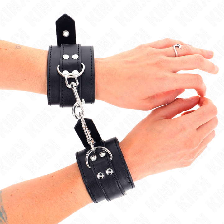 KINK - MUÑEQUERAS CON TACHUELAS NEGRO 35 X 6 CM | VibraZon