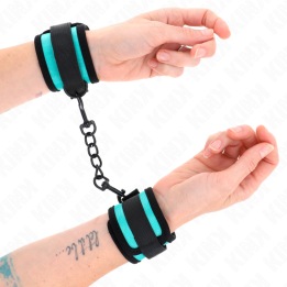KINK - MUÑEQUERAS NEGRO-AZUL AJUSTABLE 18-32 CM X 5 CM | VibraZon