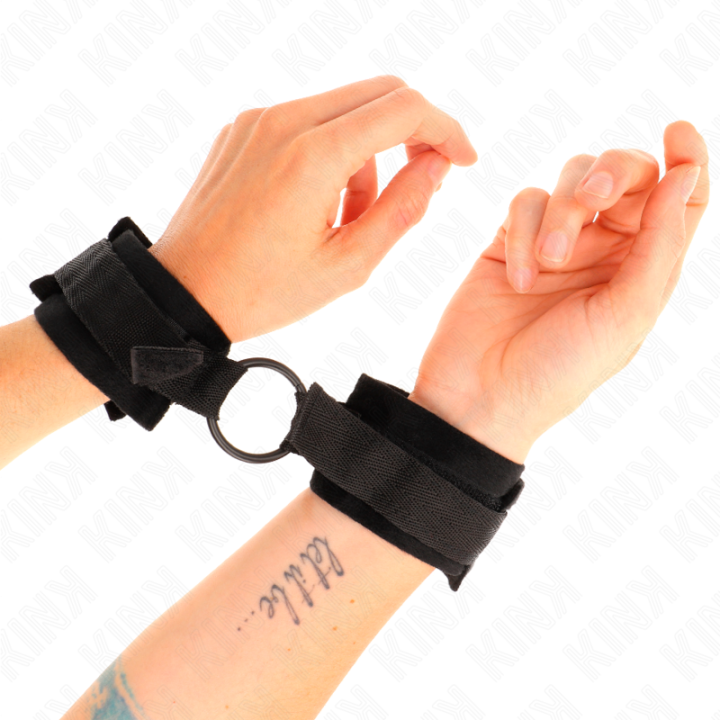 KINK - MUÑEQUERAS 25 CM PARA PRINCIPIANTES CON ANILLA 4 CM NEGRO AJUSTABLE 15-25 CM | VibraZon
