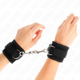 KINK - MUÑEQUERAS NYLON NEGRO MODELO 2 AJUSTABLE 18-35 CM X 6 CM | VibraZon
