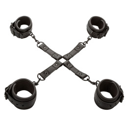 CALEXOTICS - NOCTURNAL CONECTOR HOG TIE CUERO AJUSTABLE NEGRO | VibraZon