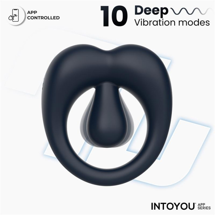 Kenny Anillo Vibrador con Estimulador de Clítoris y APP Azul Noche de Intoyou App Series | VibraZon