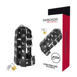 DARKNESS - JAULA CASTIDAD CUERO CON CANDADO | VibraZon