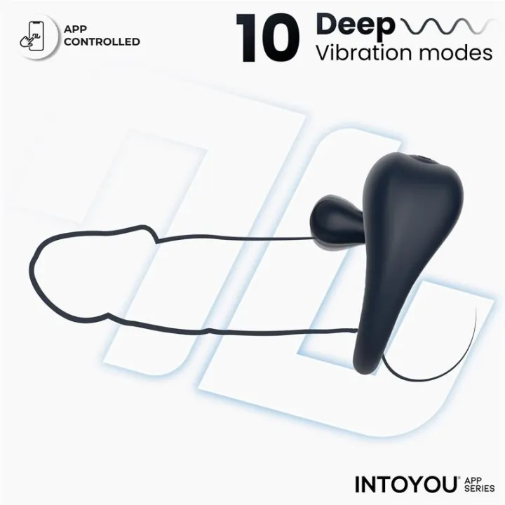 Kenny Anillo Vibrador con Estimulador de Clítoris y APP Azul Noche de Intoyou App Series