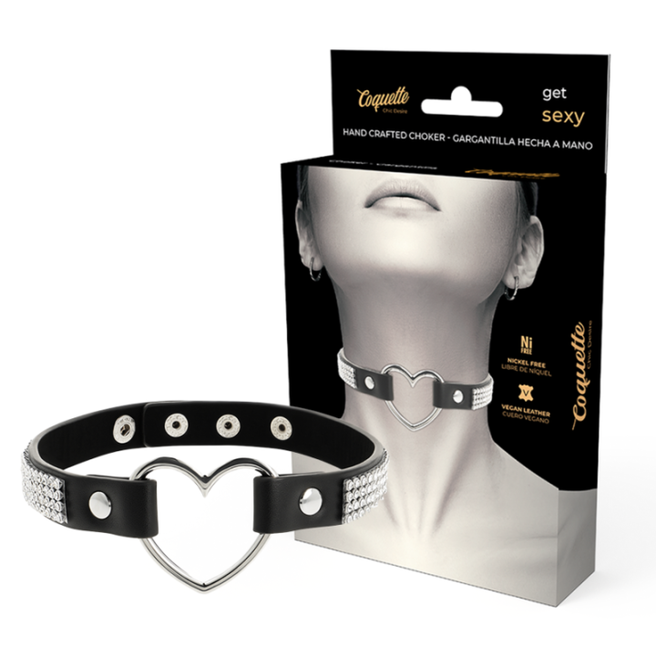COQUETTE CHIC DESIRE - CHOKER CUERO VEGANO CORAZON | VibraZon