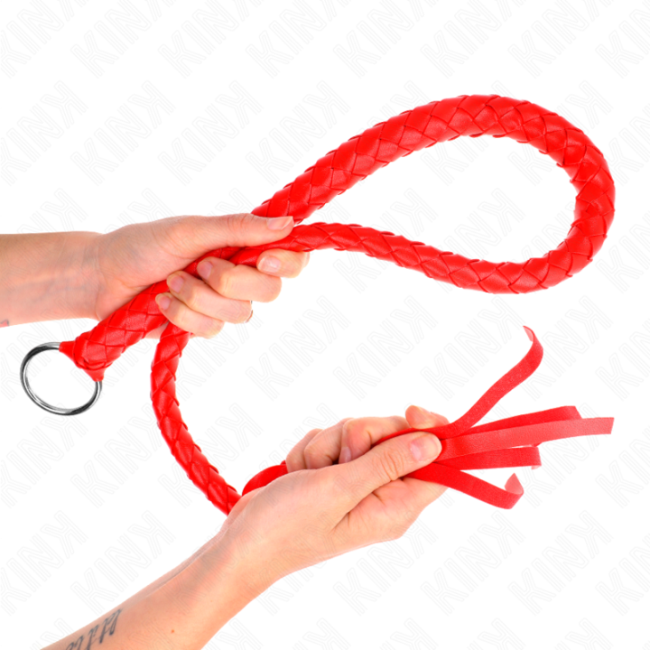 KINK - LÁTIGO DE SERPIENTE CON ANILLO DE MANO ROJO 65 CM | VibraZon