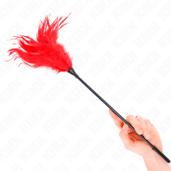 KINK - PLUMAS MÚLTIPLES PARA COSQUILLAS ROJO 45 CM | VibraZon