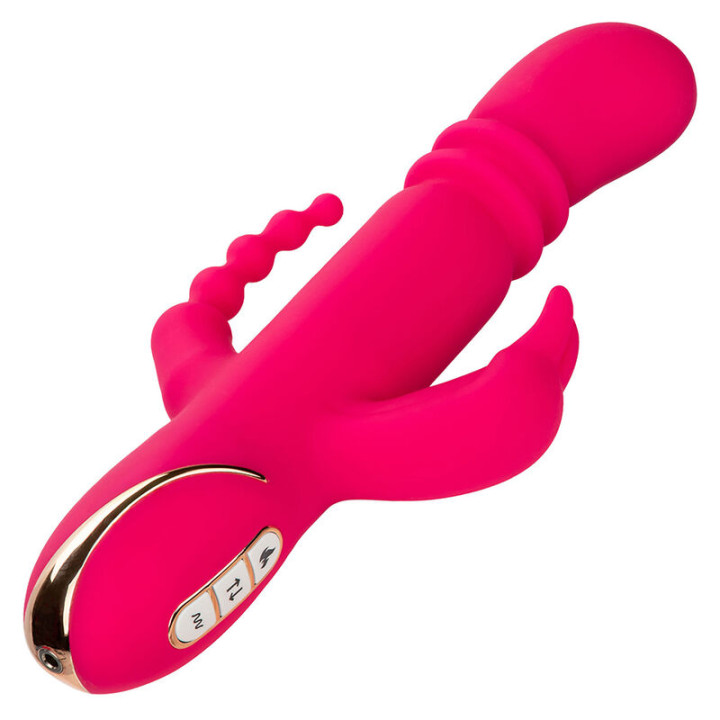CALEXOTICS - JACK FANTASY TRIPLE VIBRADOR CALENTABLE RABBIT ROSA | VibraZon
