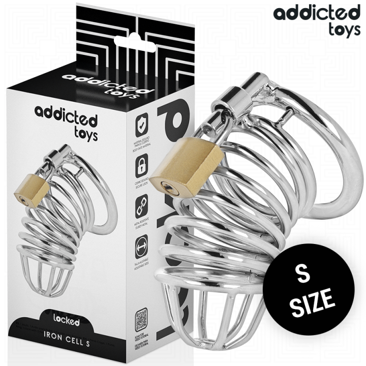 ADDICTED JUGUETES LOCKED - IRON CELL JAULA PARA PENE DE METAL 4 CM TALLA S | VibraZon