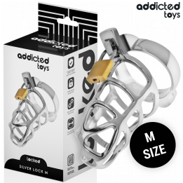 ADDICTED JUGUETES LOCKED - PLATEADO LOCK JAULA PARA PENE DE METAL TALLA M | VibraZon