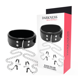 DARKNESS - COLLAR CON PINZAS PARA PEZONES NEGRO | VibraZon