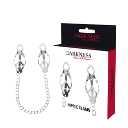DARKNESS - ABRAZADERA PEZONES METAL CON CADENA | VibraZon