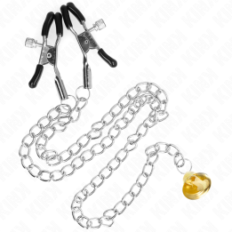 KINK - PINZAS PARA PEZONES CON CAMPANA CASCABEL DORADO Y CADENA 30 CM | VibraZon