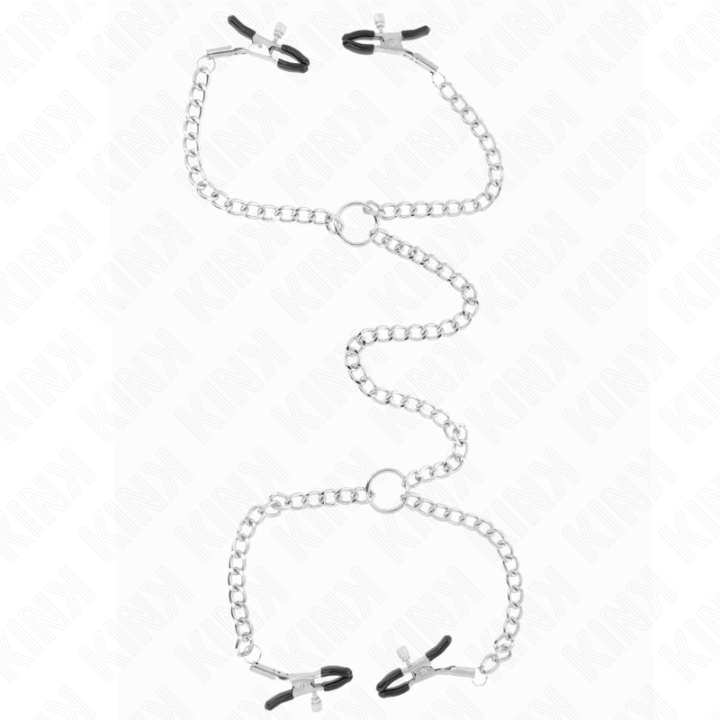 KINK - PINZAS PARA PEZONES DOBLE 32 CM CON CADENAS 14 CM | VibraZon