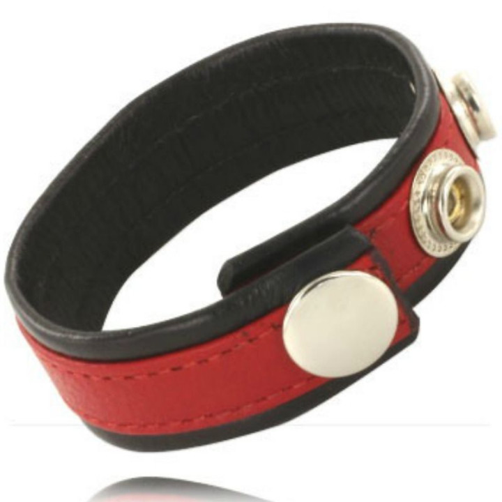 LEATHER BODY - CORREA DE CUERO AJUSTABLE PARA PENE ROJA- NEGRA | VibraZon