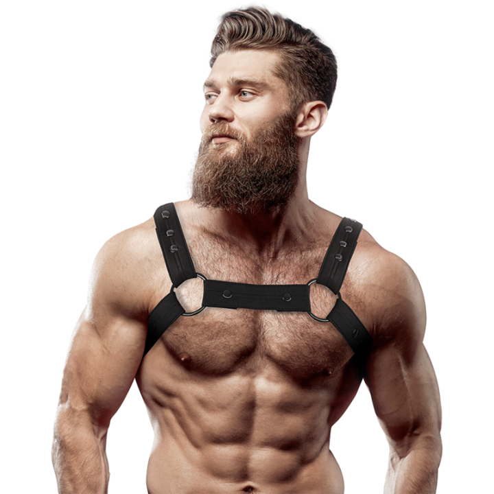 FETISH SUBMISSIVE ATTITUDE - ARNÉS DEPORTIVO AJUSTABLE NEOPRENO PECHO HOMBRE | VibraZon
