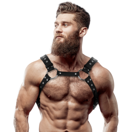 FETISH SUBMISSIVE ATTITUDE - ARNÉS ECOPIEL PECHO CON TACHUELAS HOMBRE | VibraZon