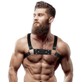 FETISH SUBMISSIVE ATTITUDE - ARNÉS BULLDOG ECOPIEL PECHO HOMBRE TALLA M/L | VibraZon